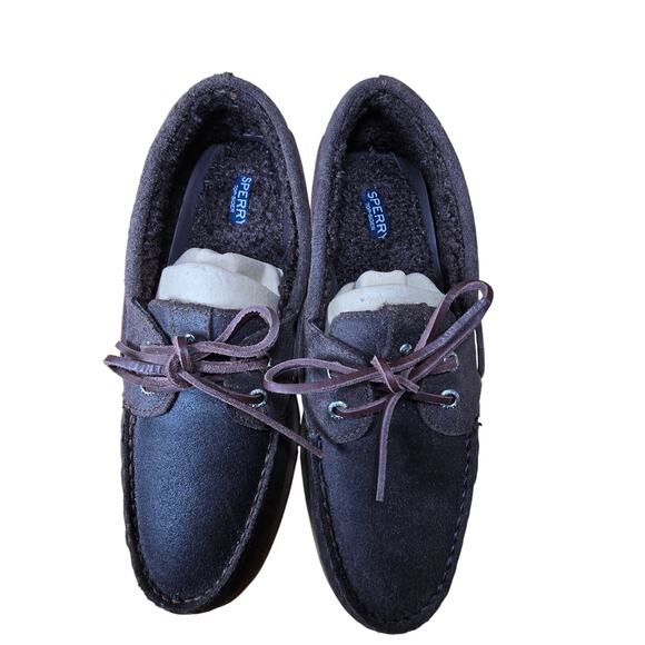 Sperry Men's Authentic Original 2-Eye Seacycled Boat Shoe in Cozy Java Worn 2x - Picture 5 of 8